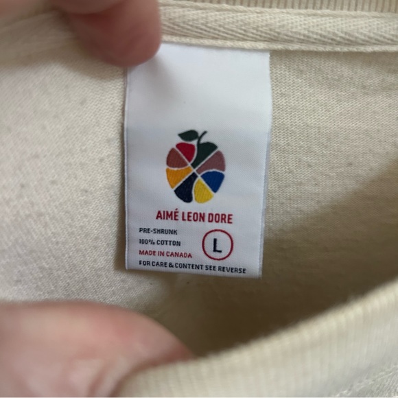 Aimé Leon Dore Rugby Crewneck Natural Dusty Clay L - Picture 8 of 12